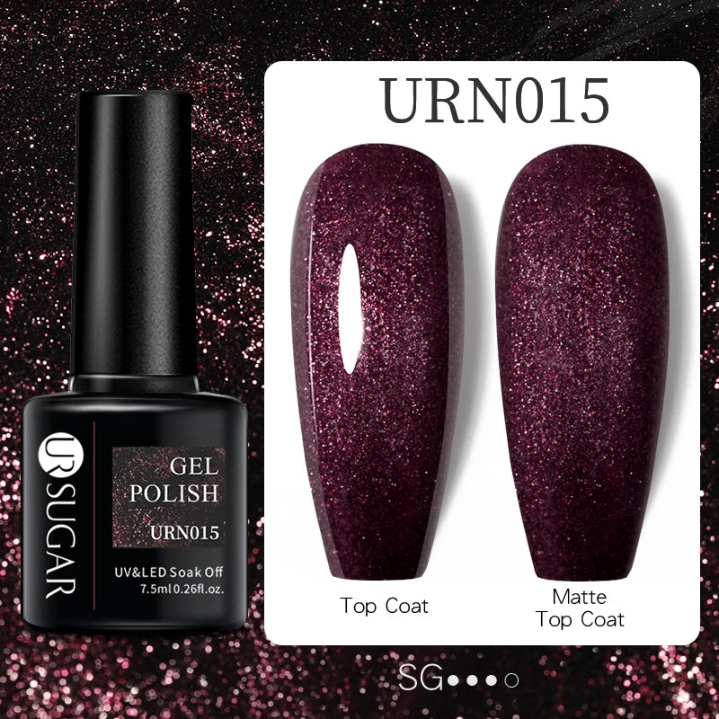 Glitter Gel Nail Polish – Semi-Permanent UV LED Gel with Sparkling Shimmer Finish