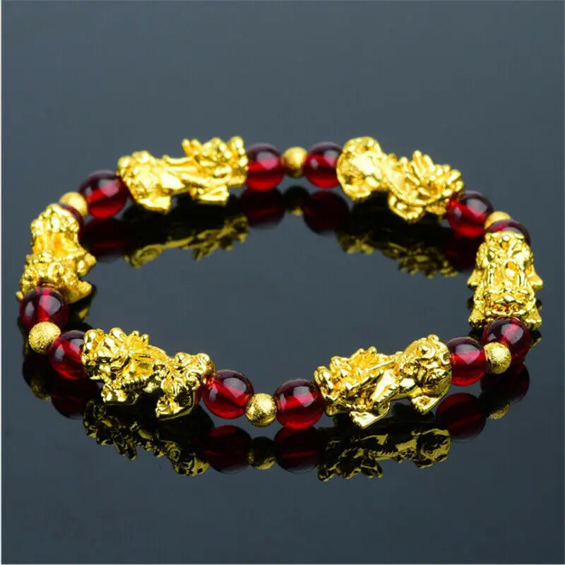 Pixiu Feng Shui Bracelet - Agate Charm Bracelet for Wealth & Good Luck