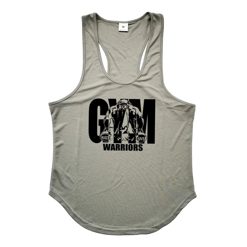 Men's Gym Tank Top - Breathable Mesh Stringer Vest for Bodybuilding & Workout