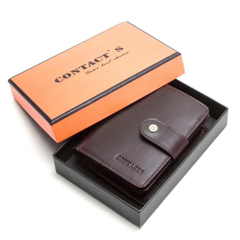 Genuine Leather RFID Wallet – Coin Pocket