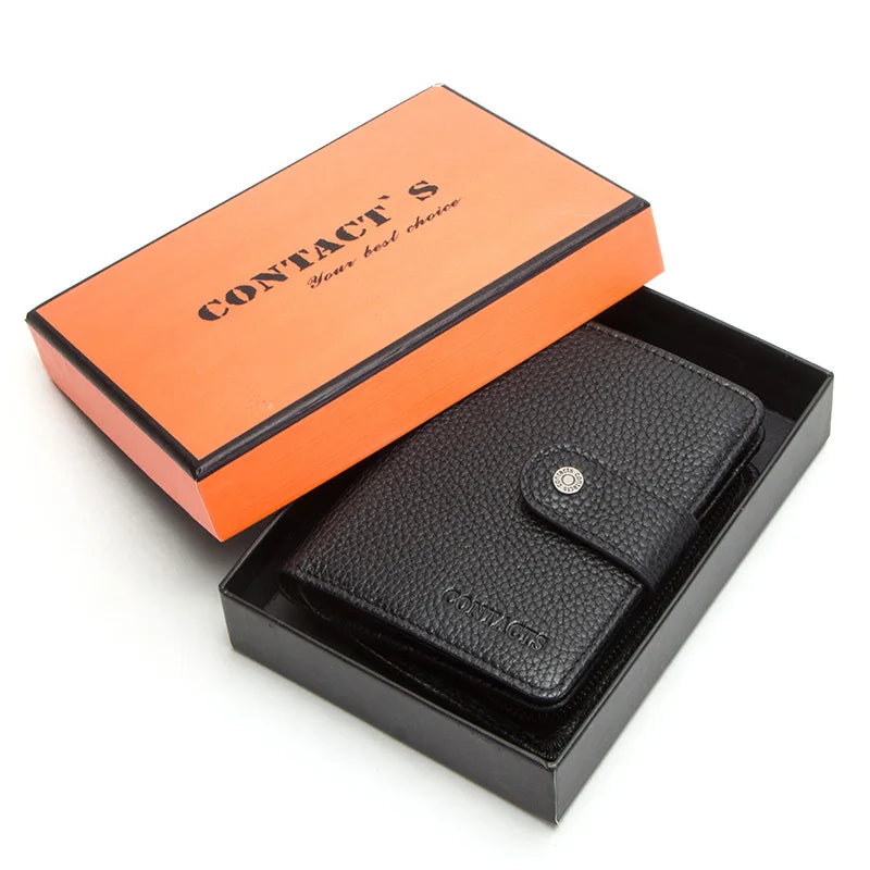 Genuine Leather RFID Wallet – Coin Pocket