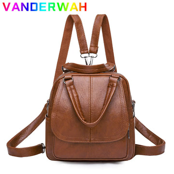 Women's Small Retro Backpack - Multifunctional Crossbody Travel Handbag