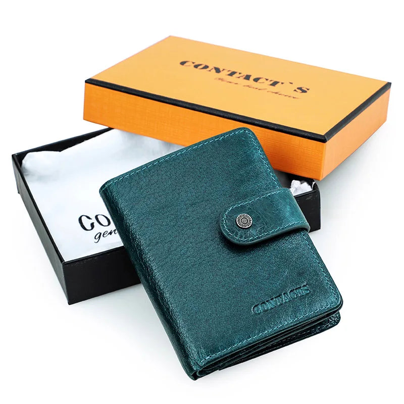 Genuine Leather RFID Wallet – Coin Pocket