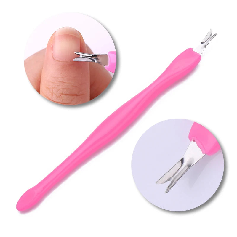 Stainless Steel Cuticle Remover - Dead Skin Pusher & Trimmer for Professional Manicures