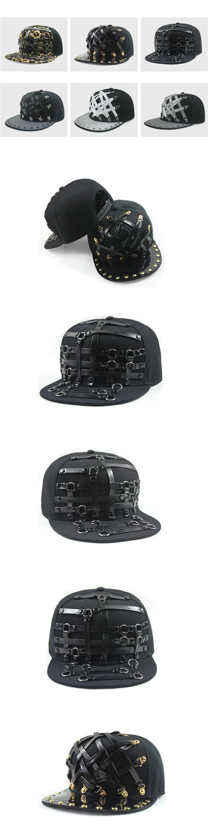 Punk Style Hip-Hop Flat Brim Cap - Novelty Decorated Couple Hat for Nightclub & Bar Fashion