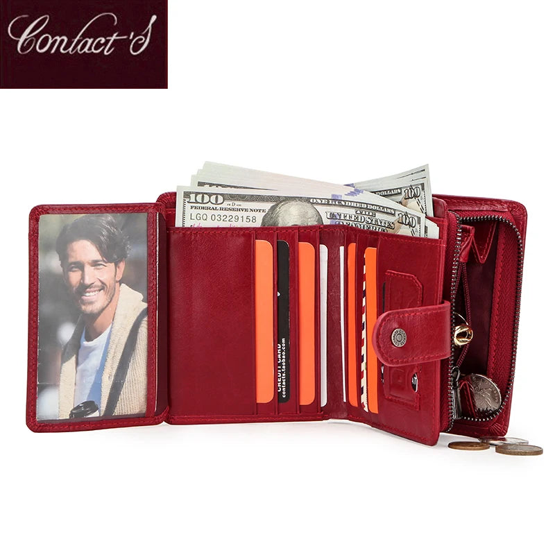 Genuine Leather RFID Wallet – Coin Pocket