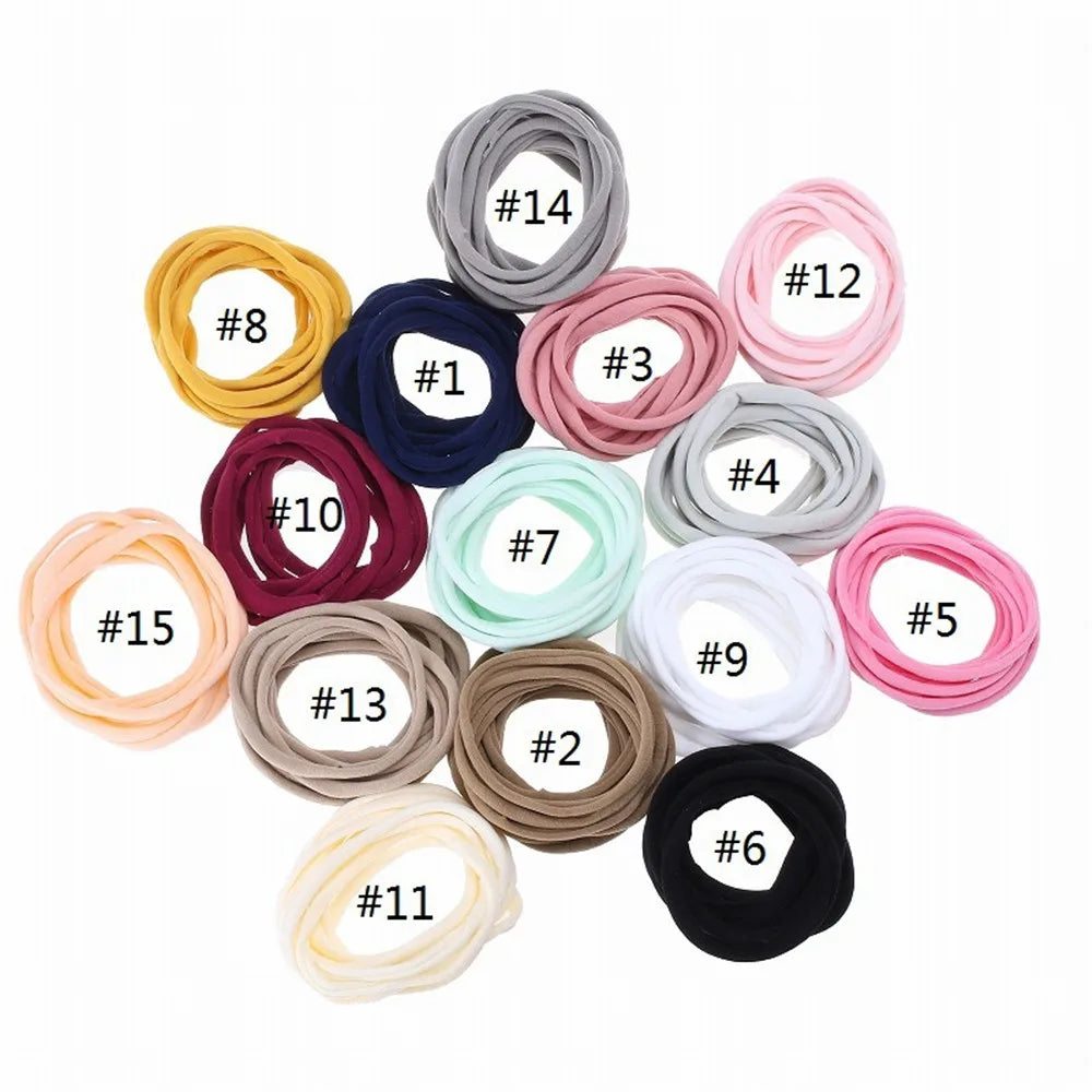 20PCS Baby Girl Soft Nylon Headbands Stretchy Traceless Hair Accessories