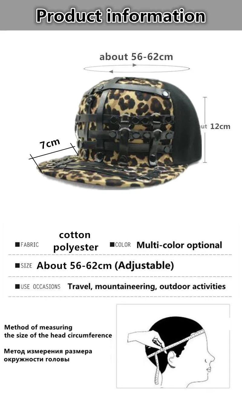 Punk Style Hip-Hop Flat Brim Cap - Novelty Decorated Couple Hat for Nightclub & Bar Fashion