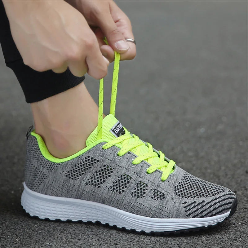 Women’s Breathable Mesh Sneakers – Casual White Walking Shoes 2024