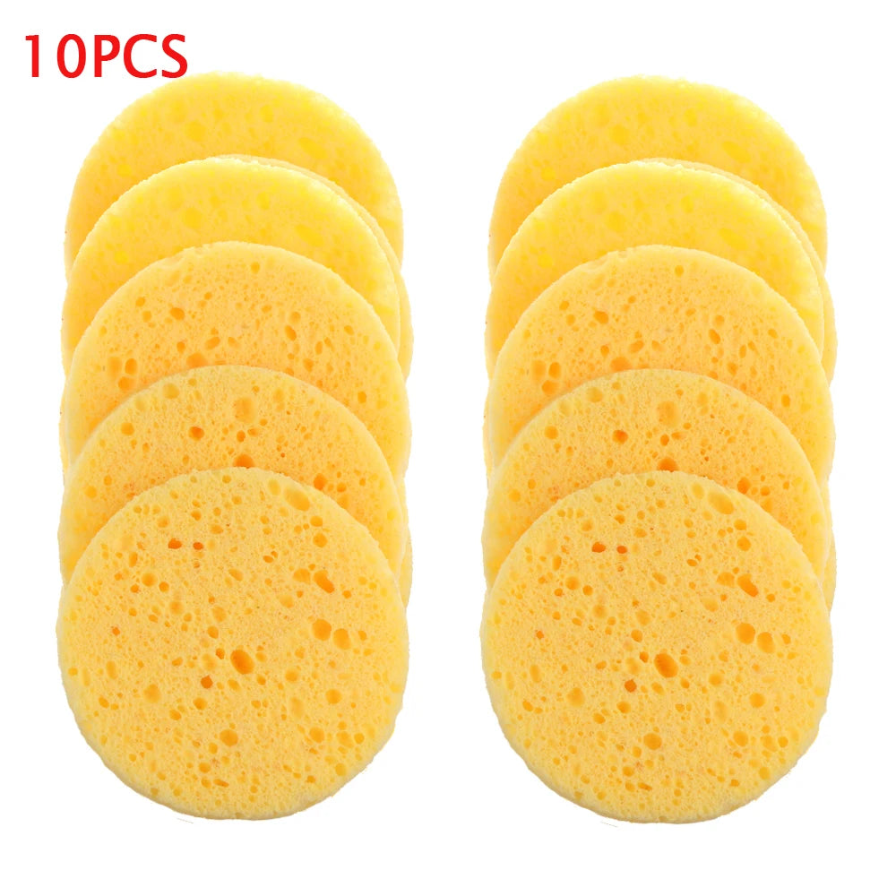 Round Cellulose Facial Cleaning Sponge – 6–9cm