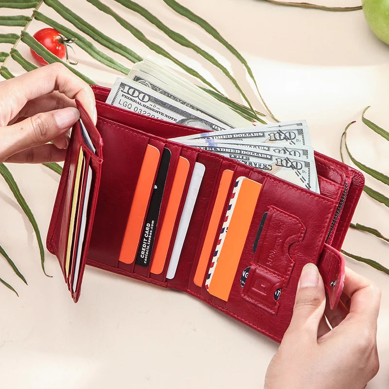 Genuine Leather RFID Wallet – Coin Pocket