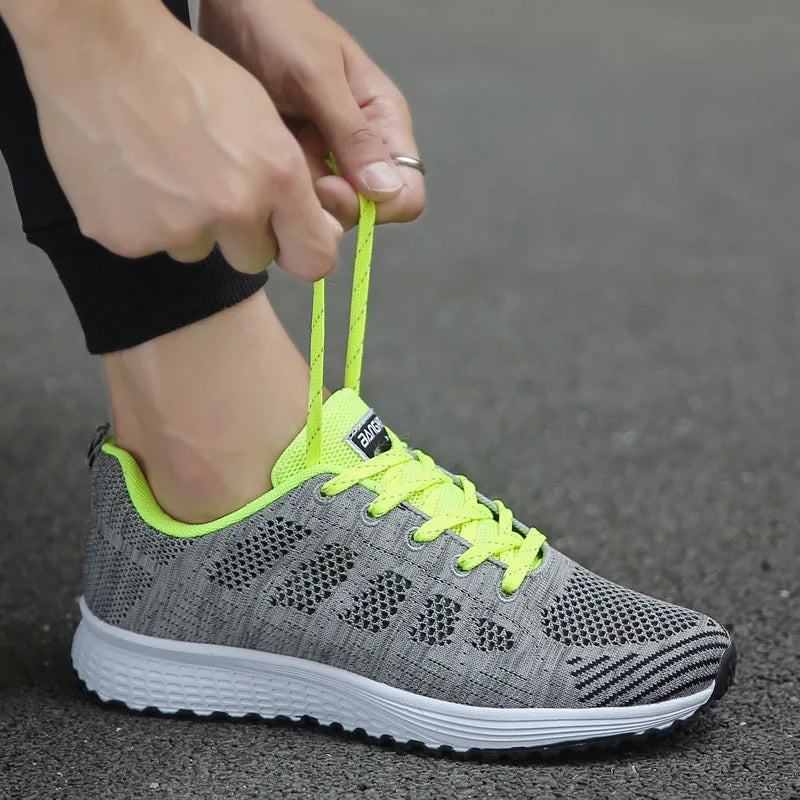 Women’s Breathable Mesh Sneakers – Casual White Walking Shoes 2024
