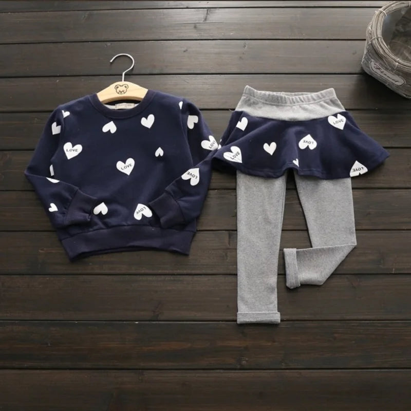Toddler Girls 3-Piece Outfit Set - T-Shirt, Skirt & Leggings (Ages 1-3)
