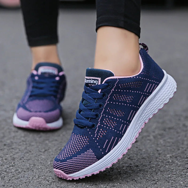 Women’s Breathable Mesh Sneakers – Casual White Walking Shoes 2024