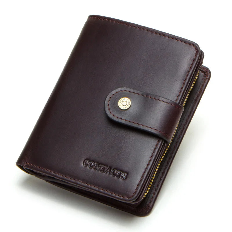 Genuine Leather RFID Wallet – Coin Pocket