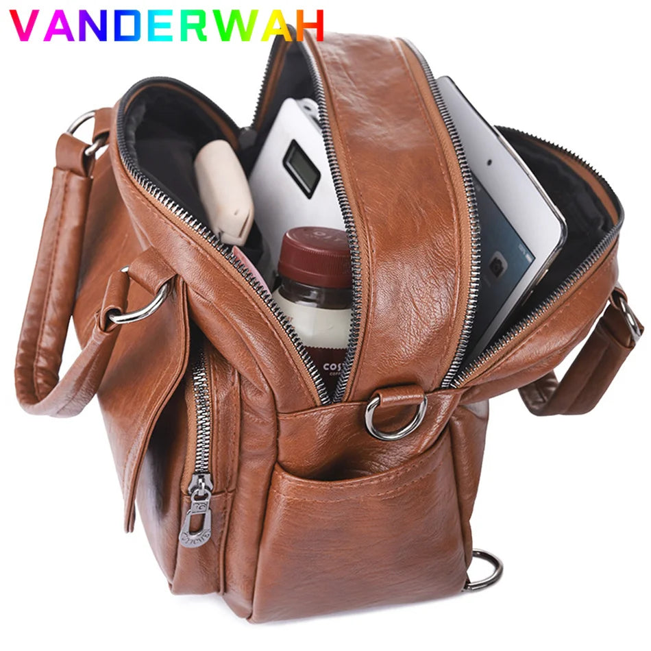 Women's Small Retro Backpack - Multifunctional Crossbody Travel Handbag