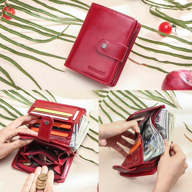 Genuine Leather RFID Wallet – Coin Pocket