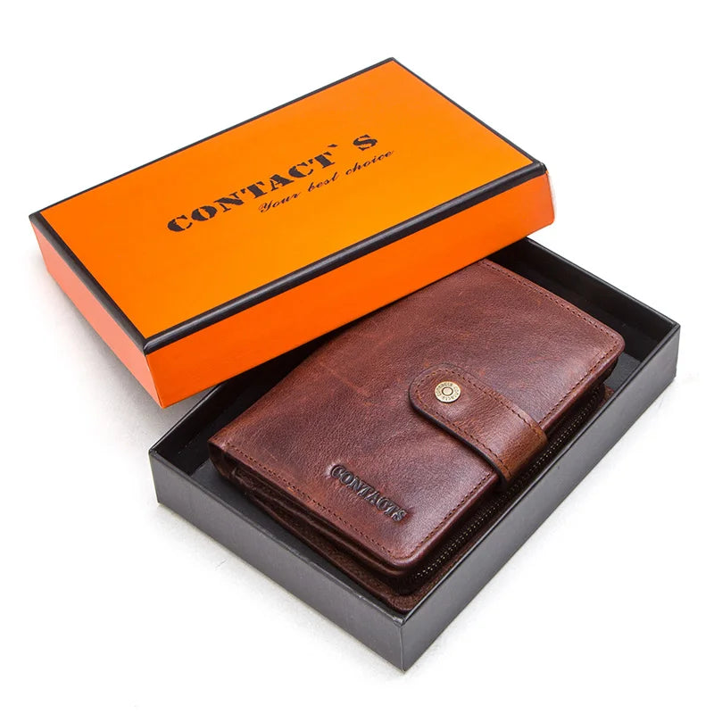 Genuine Leather RFID Wallet – Coin Pocket