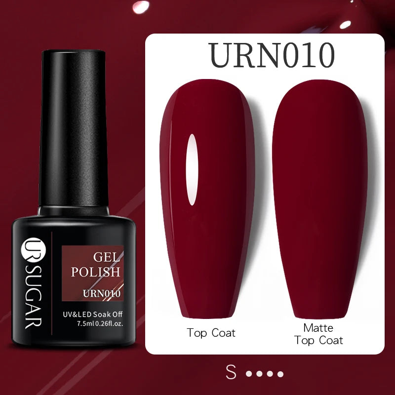 Dark Red Gel Nail Polish – Soak-Off LED/UV Gel Varnish for Salon & Home Use