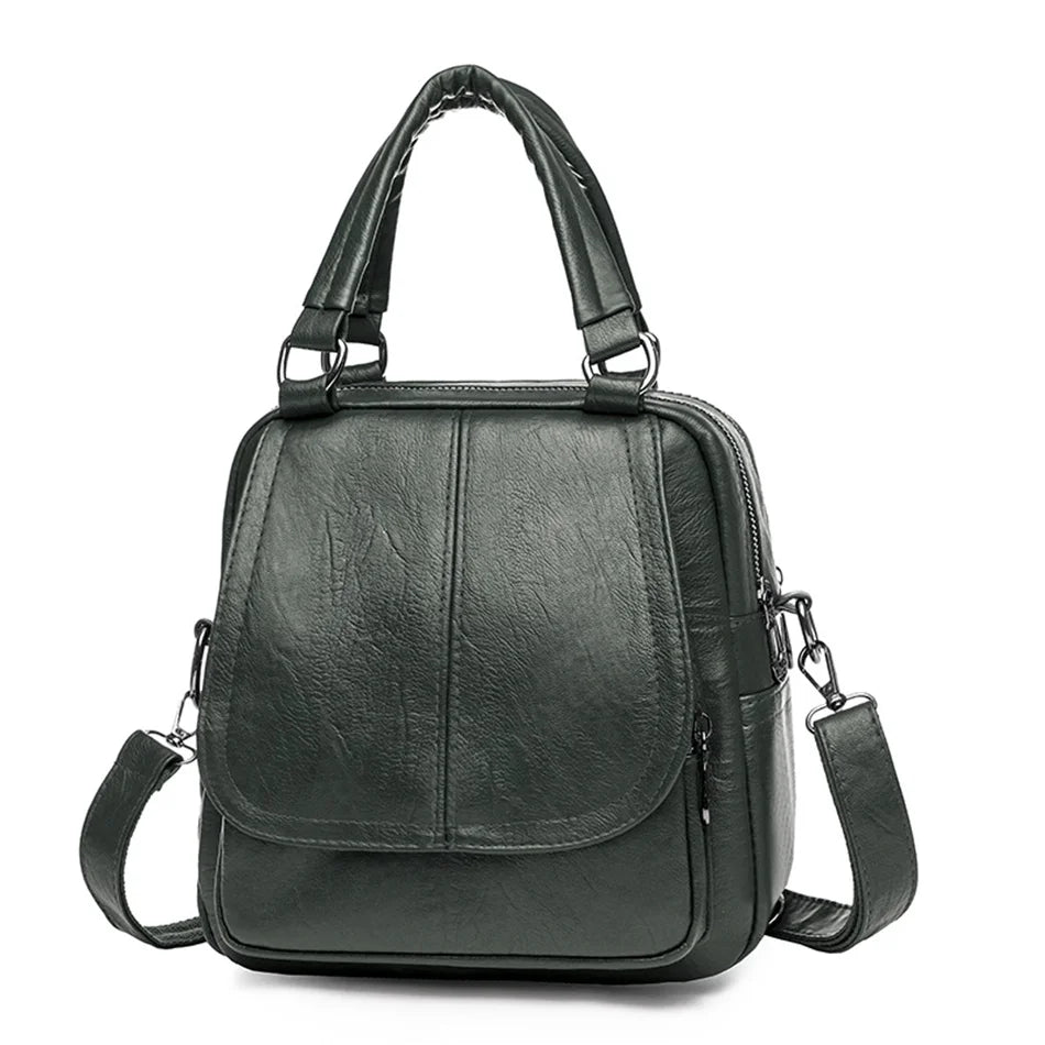 Women's Small Retro Backpack - Multifunctional Crossbody Travel Handbag