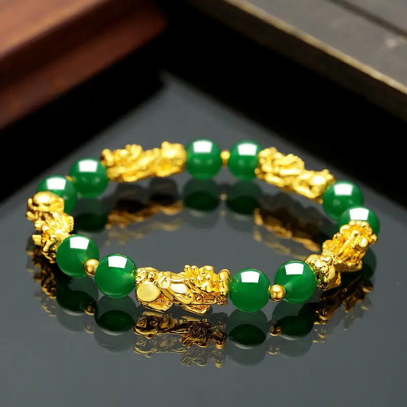 Pixiu Feng Shui Bracelet - Agate Charm Bracelet for Wealth & Good Luck