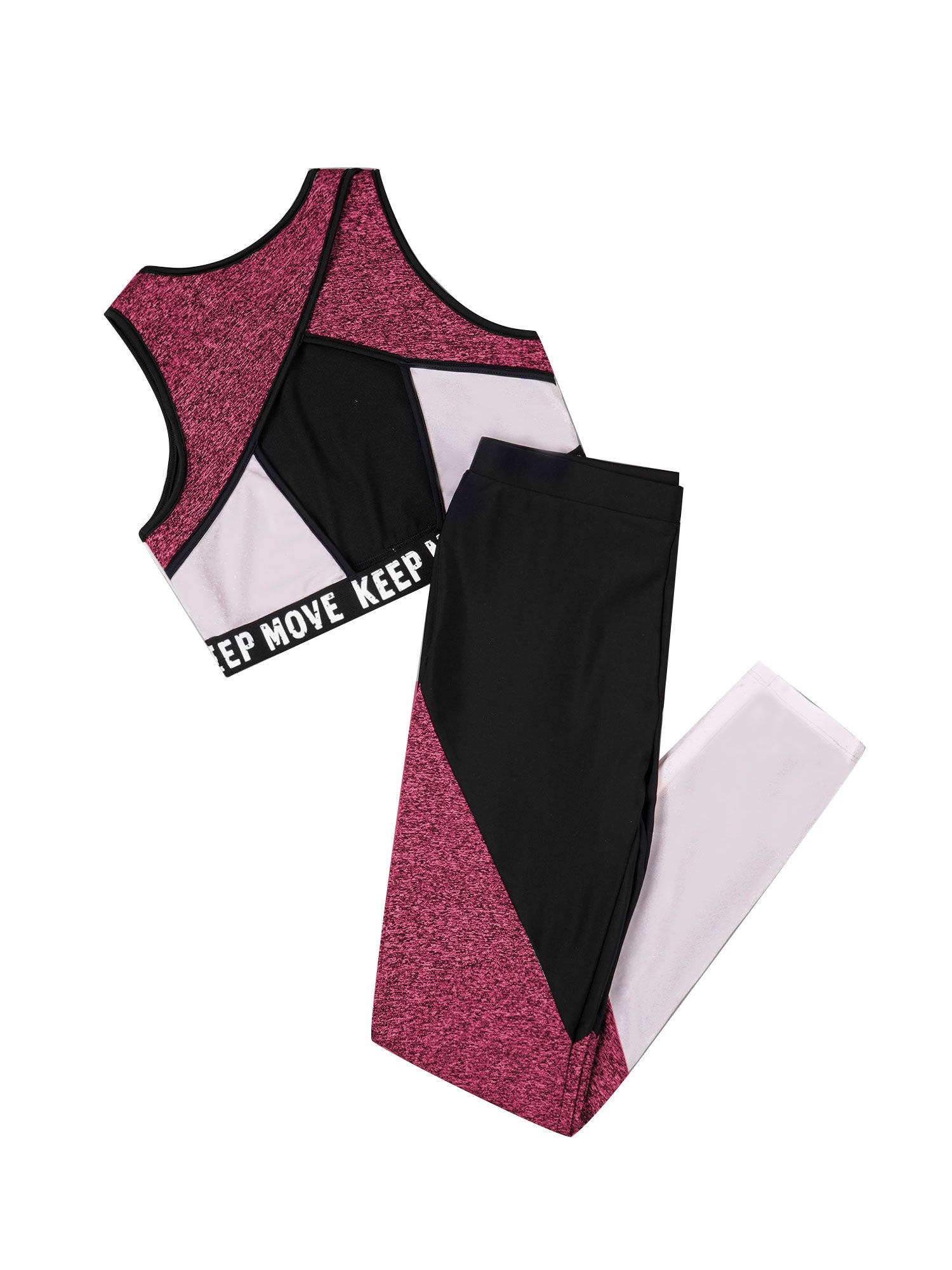 Girls Athletic Set - 2-Piece Workout Top & Pants for Gymnastics, Running & Sports (Ages 7-13)