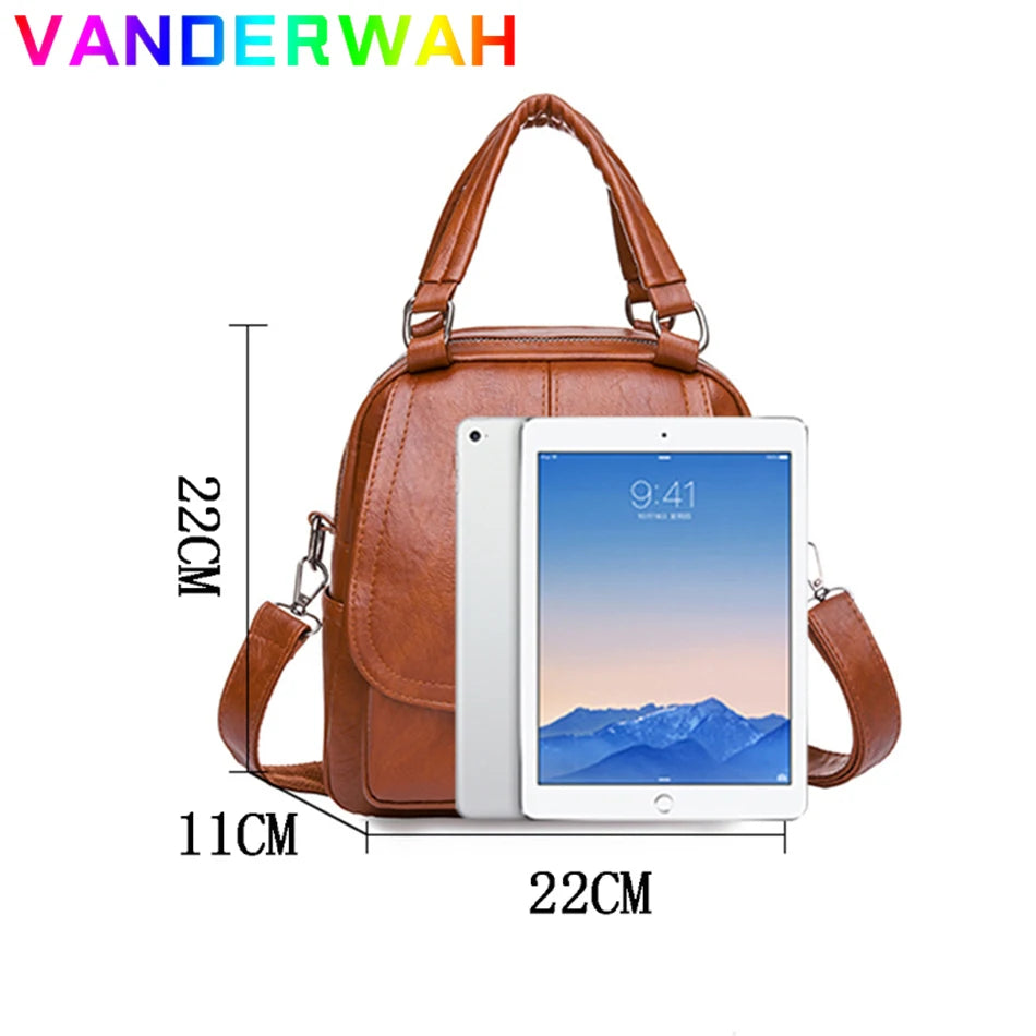 Women's Small Retro Backpack - Multifunctional Crossbody Travel Handbag