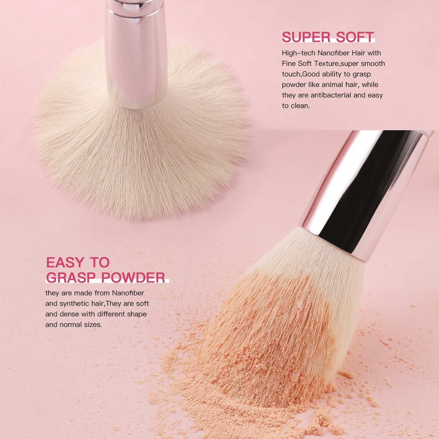 Professional Foundation & Eyeshadow Brush Kit for Makeup