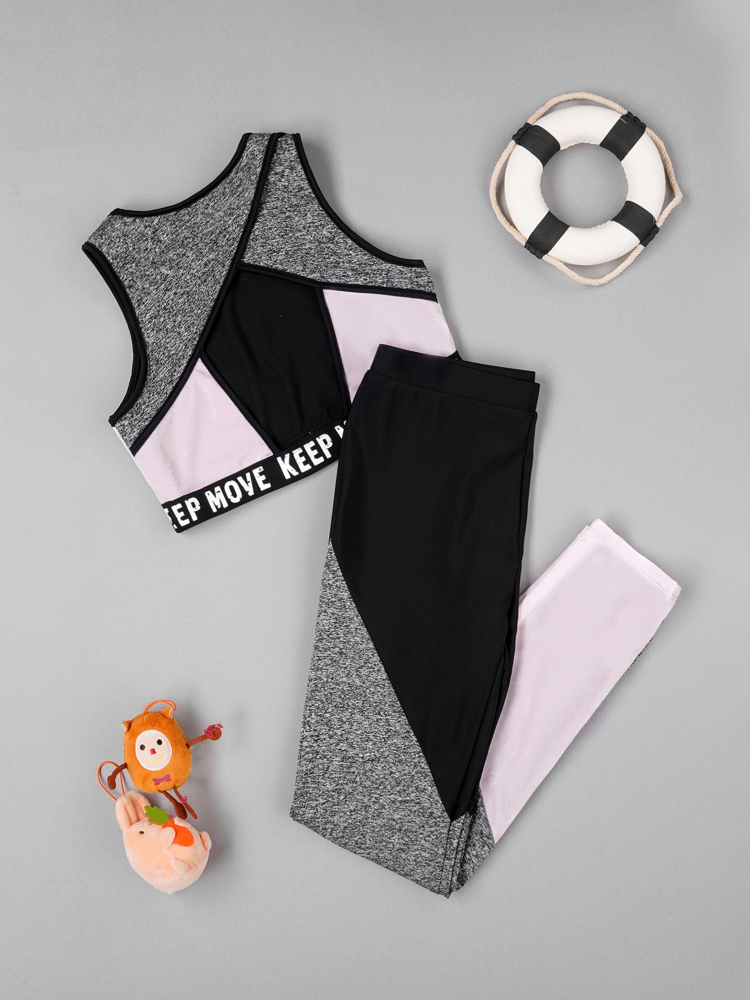Girls Athletic Set - 2-Piece Workout Top & Pants for Gymnastics, Running & Sports (Ages 7-13)