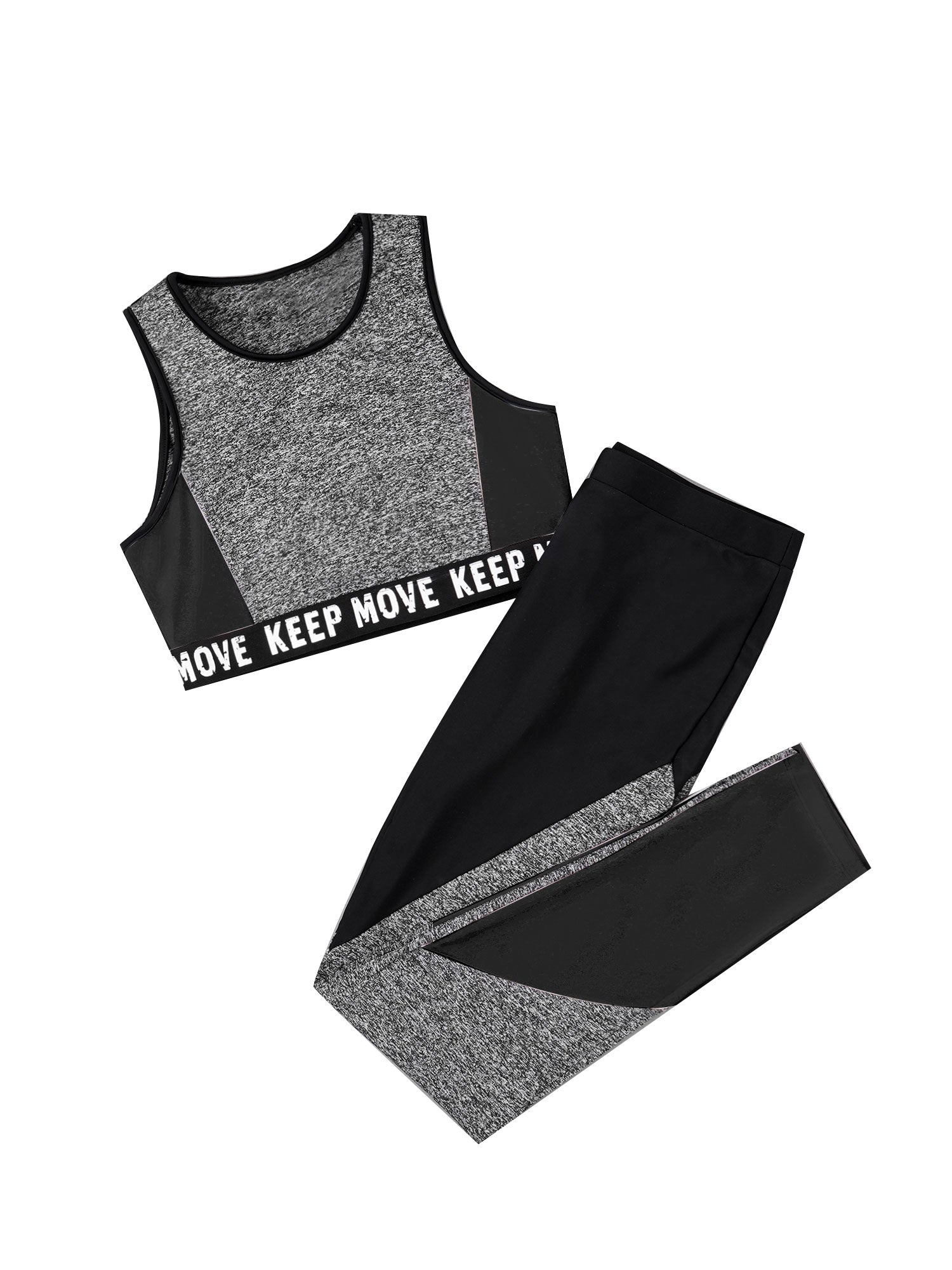 Girls Athletic Set - 2-Piece Workout Top & Pants for Gymnastics, Running & Sports (Ages 7-13)