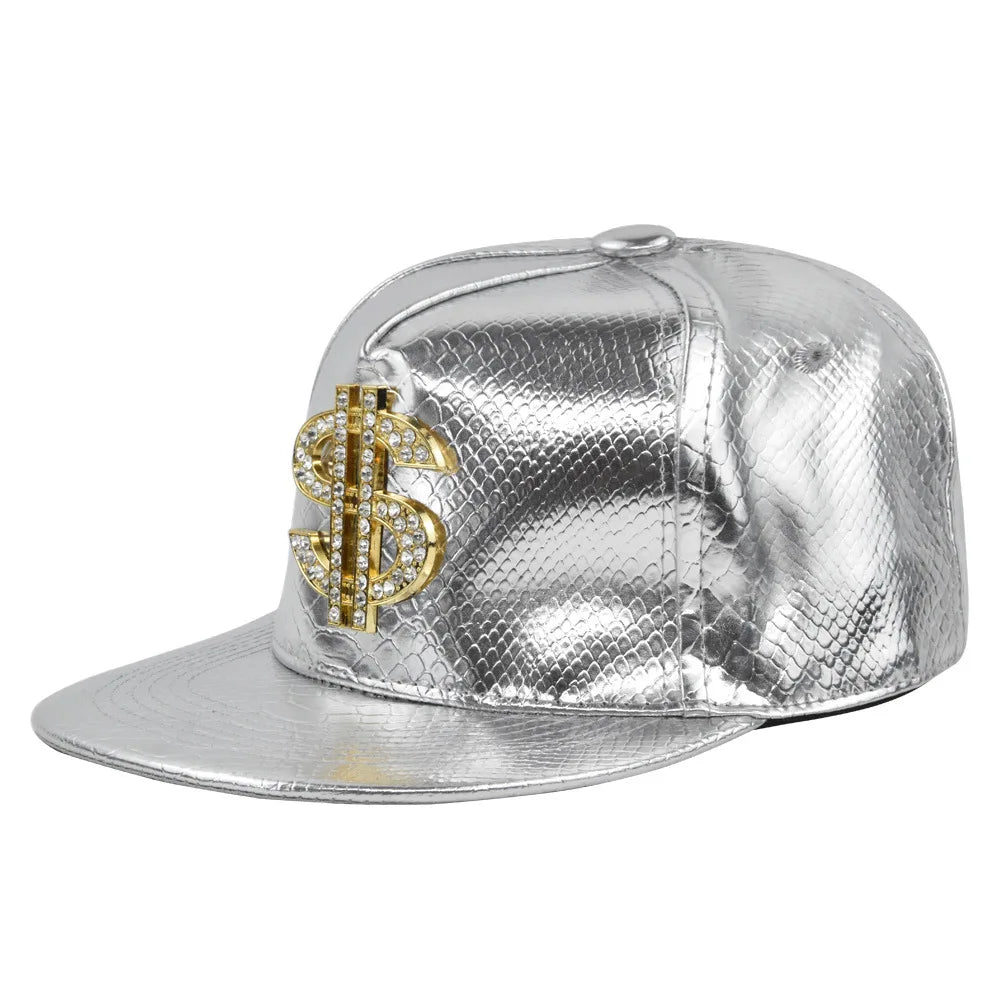 Cross Jesus Metal Label Hip-Hop Cap - Flat Brim Fitted Hat for Break Dance & Street Style