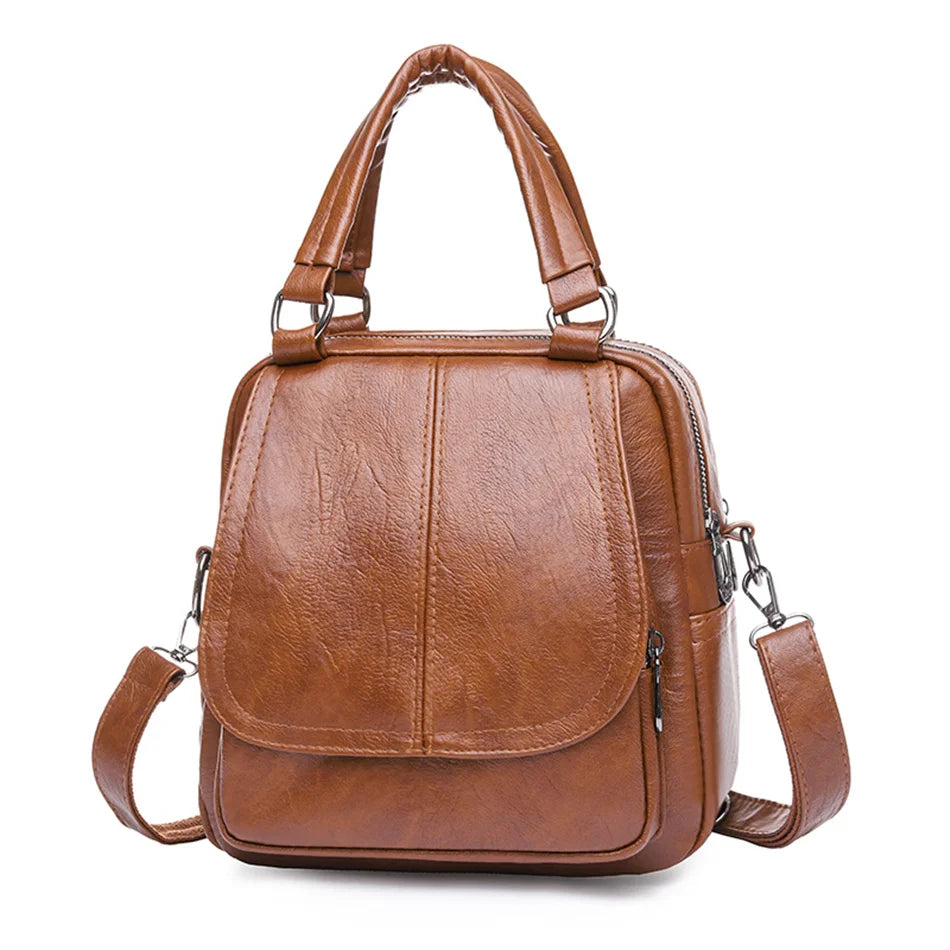 Women's Small Retro Backpack - Multifunctional Crossbody Travel Handbag