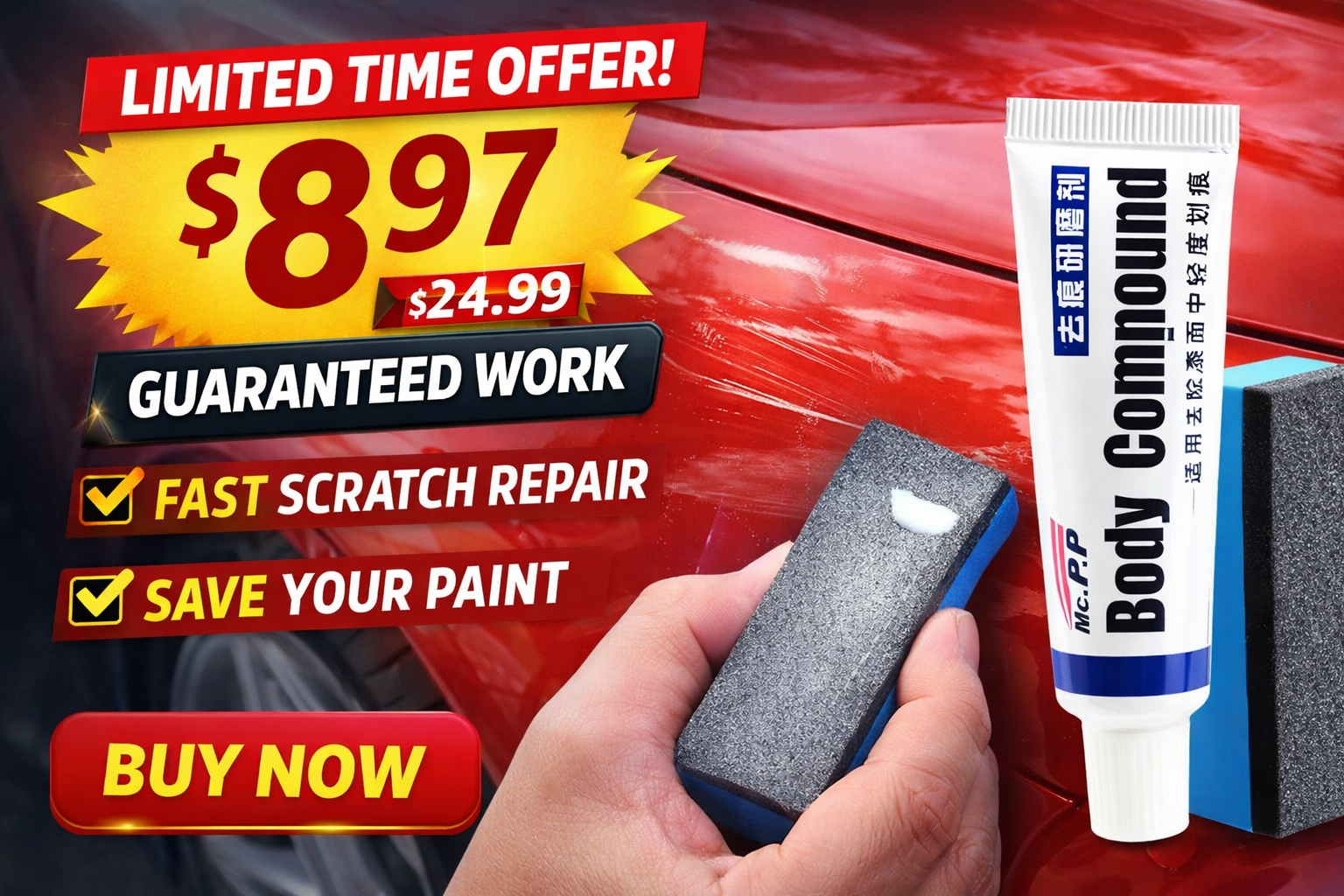 Car Scratch Remover – Paint Repair & Polishing Paste for Light Scratches & Swirl Marks