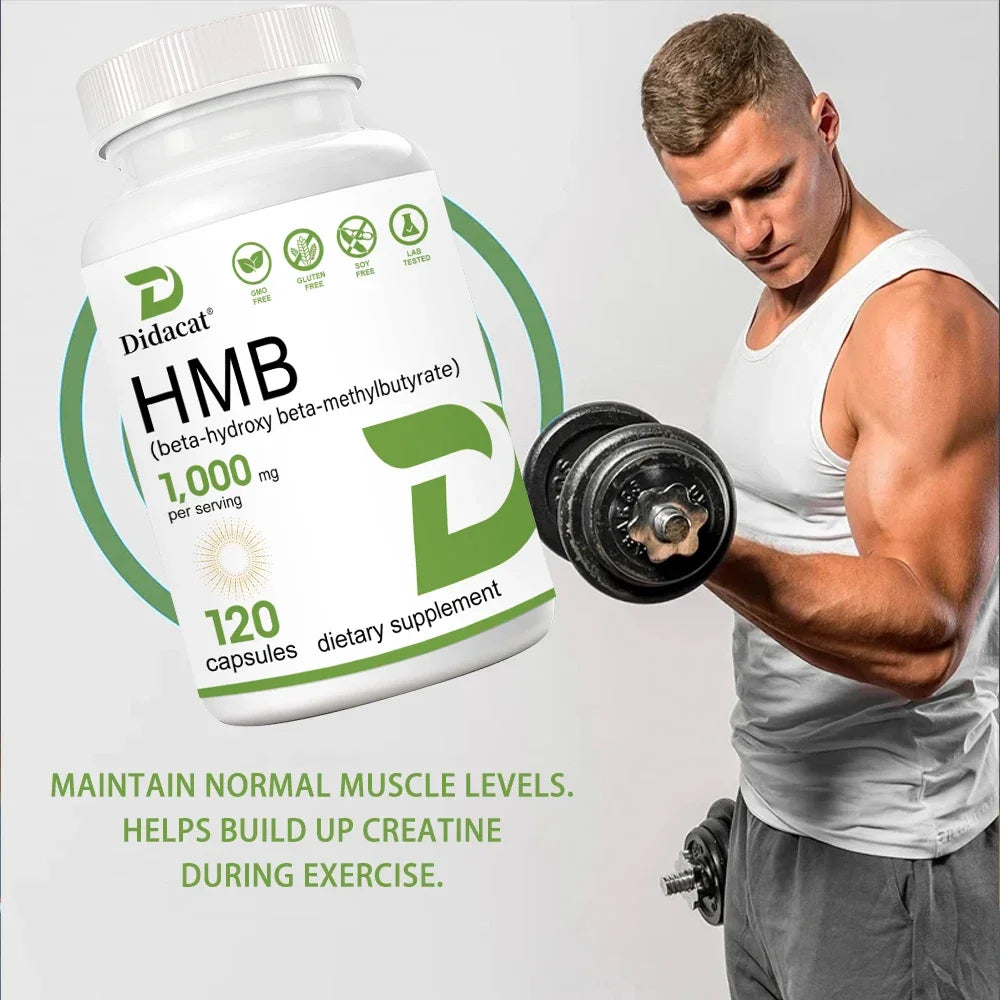 HMB 1000mg + Vitamin D3 - Muscle Growth, Lean Mass & Recovery Supplement