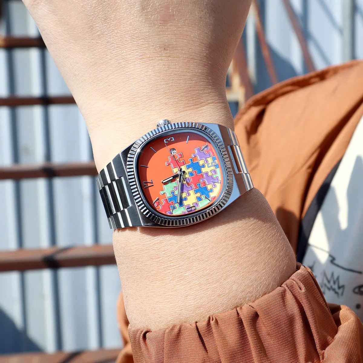 Vintage Cartoon Men's Quartz Watch – Water Resistant Steel Strap with Calendar