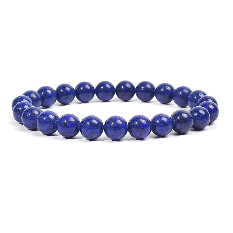 Natural Stone Beads Bracelet – Amethyst, Quartz, Jade & Agate Healing Bangle