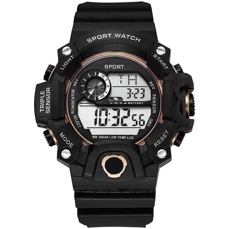 Men's Digital Sports Watch - Large Dial Waterproof Military LED Wristwatch