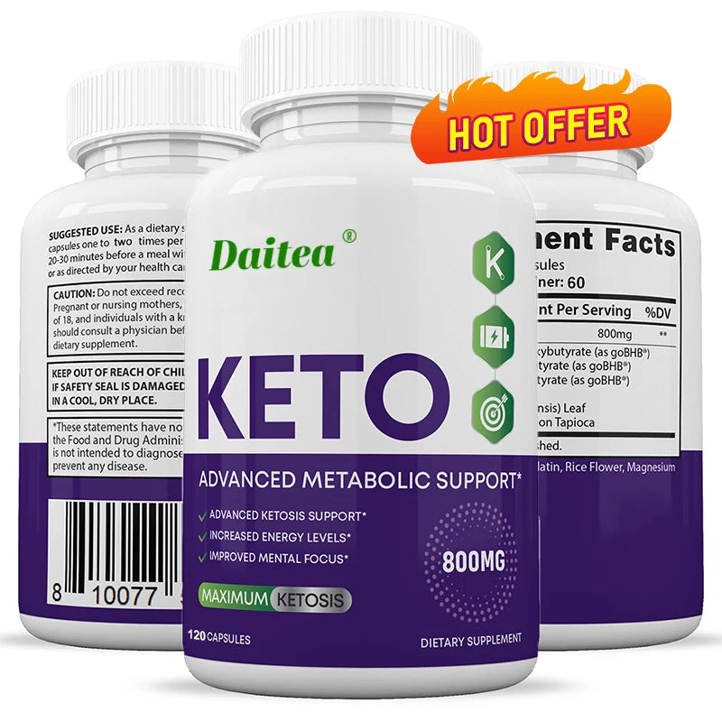 Keto Capsules 800mg - Apple Cider Vinegar for Weight Loss, Detox & Immunity
