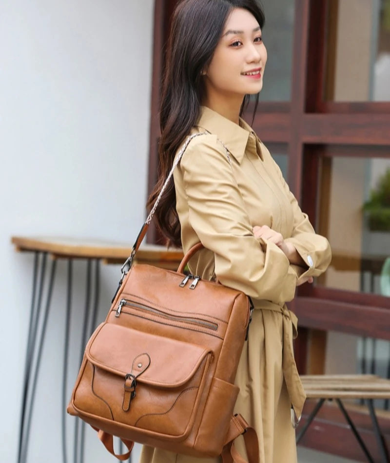 Women's Backpack Purse - PU Leather Fashion Anti-Theft Travel Bag
