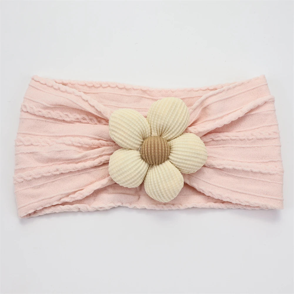 Flower Nylon Girl Hairband – Soft Elastic Baby Headband