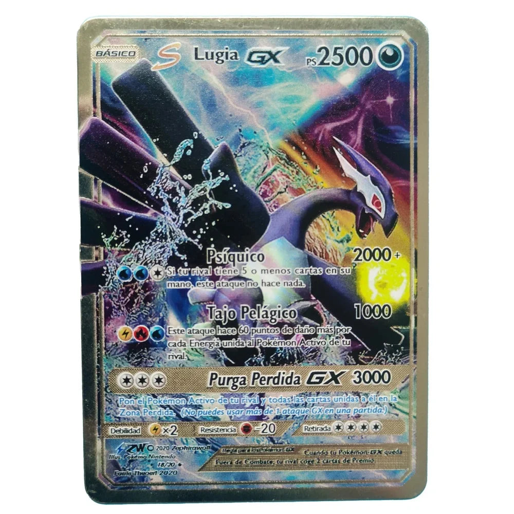 Pokemon Gold Metal Cards – 20 Styles Mewtwo, Pikachu GX & Charizard VMAX Set