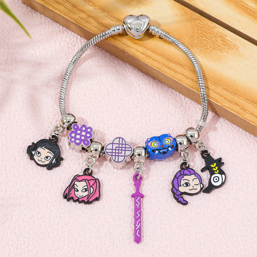 Demon Hunters Anime Character Bracelet - Snake Chain Charm Jewelry
