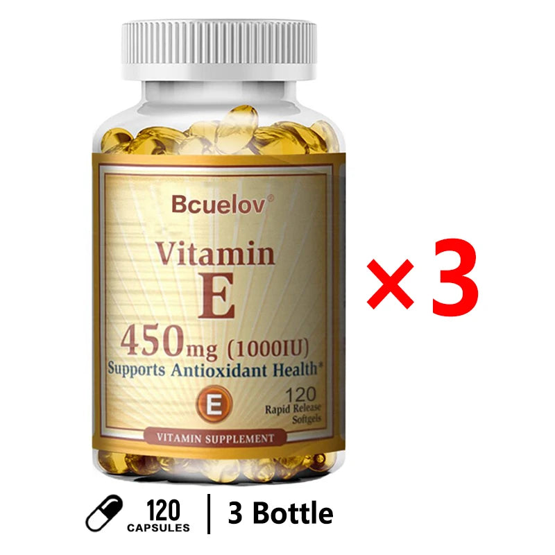 Bcuelov Vitamin E 1000 IU (450mg) – Skin, Hair & Antioxidant Support