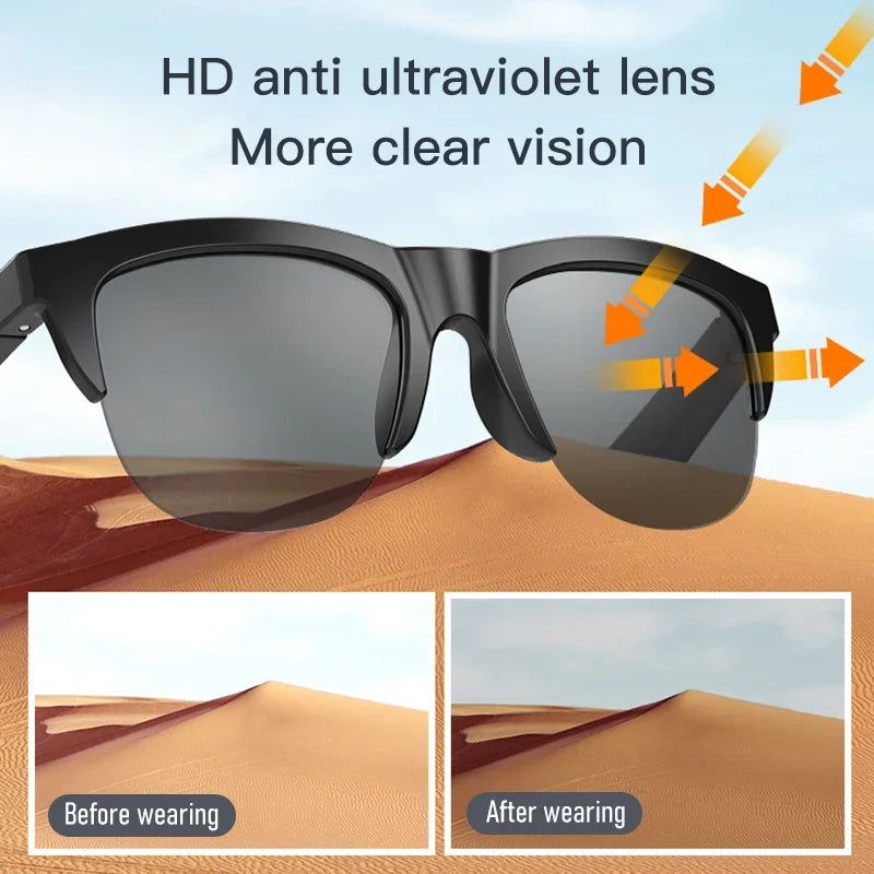 Smart Bluetooth 5.3 Sunglasses - UV Protection, HIFI Audio & Hands-Free Calls