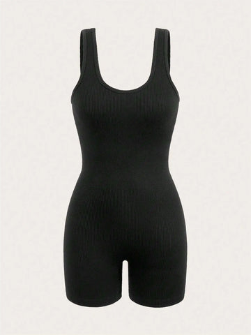 Women's Seamless Yoga Bodysuit - One-Piece Workout Romper