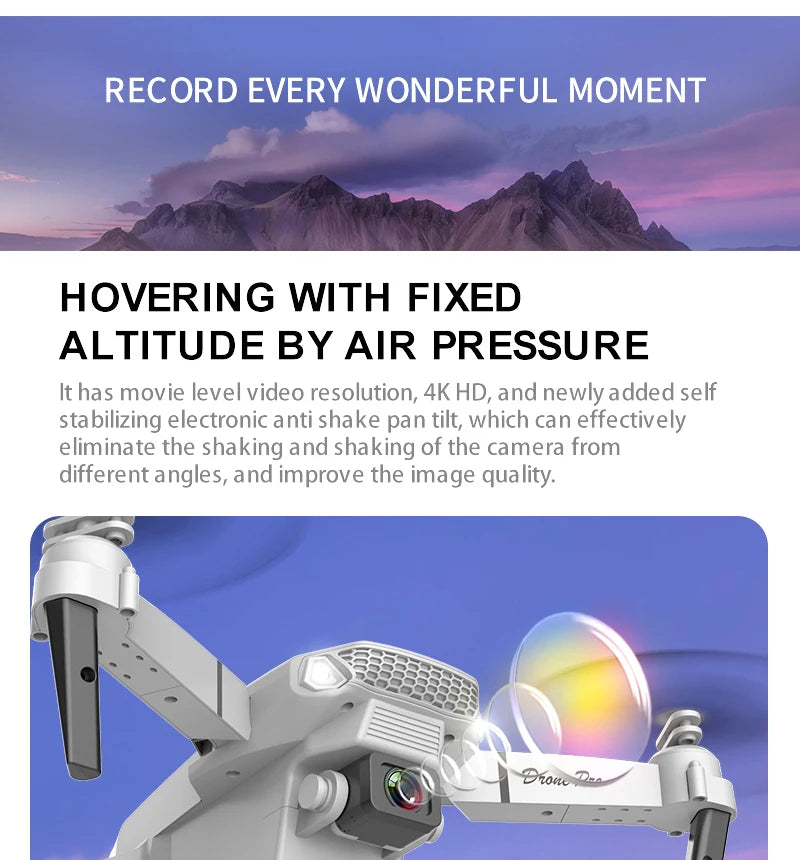 E88 Plus GPS Drone with 8K Dual Camera - 27 Min Flight, Obstacle Avoidance, 1000m Range
