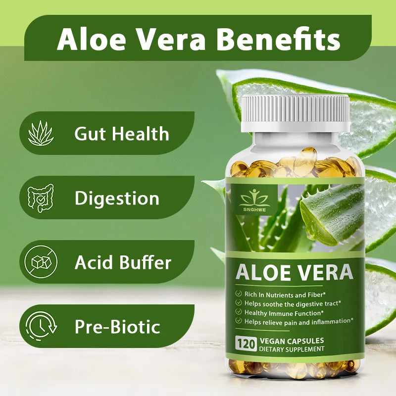 Organic Aloe Vera Weight Loss Capsules - Fast Fat Burning & Detox for Beauty & Health