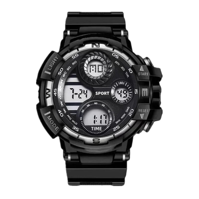 Men's Digital Sports Watch - LED Night Light Electronic Watch for Students & Teens