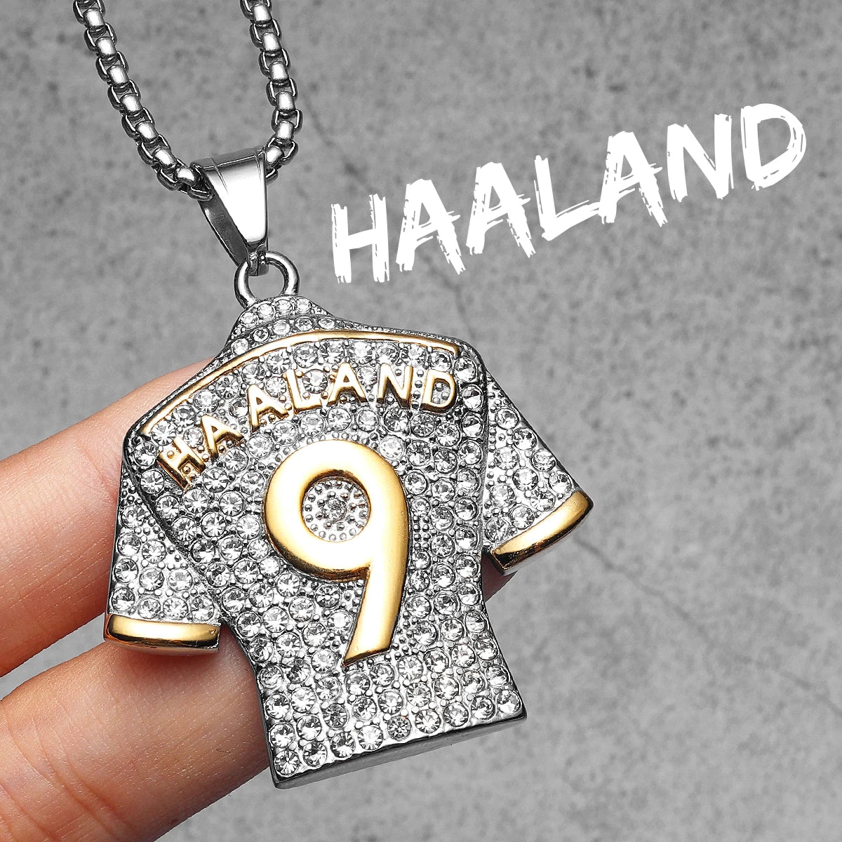 Football Star Pendant Necklace Stainless Steel
