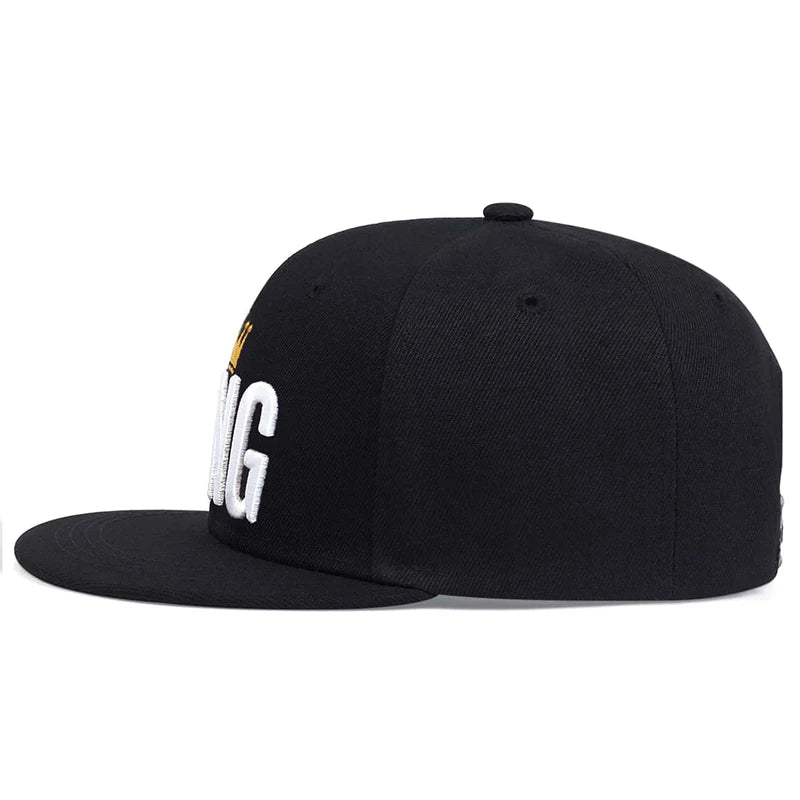 Crown KING Embroidered Baseball Cap - Unisex Adjustable Hip-Hop Hat with Sun Protection